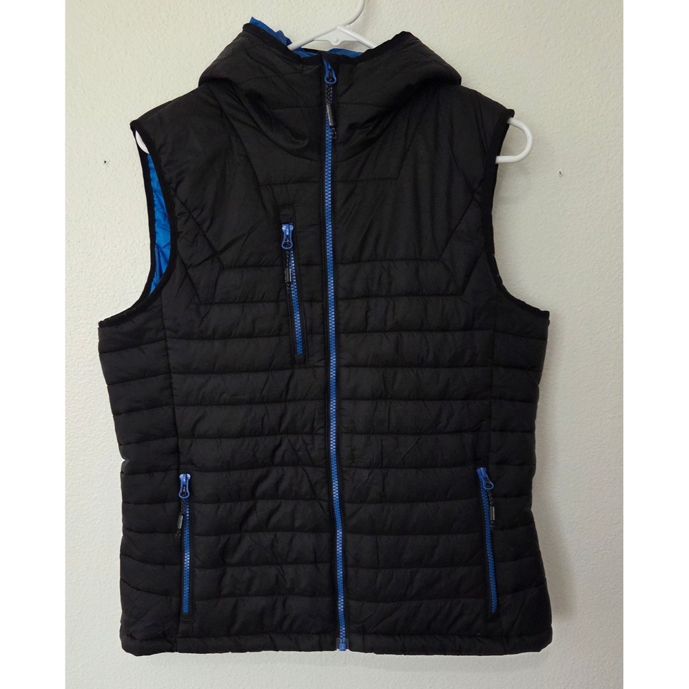 Stormtech Crew Womens Gravity Thermal Quilted Hooded Vest Black Blue PFW-2W L